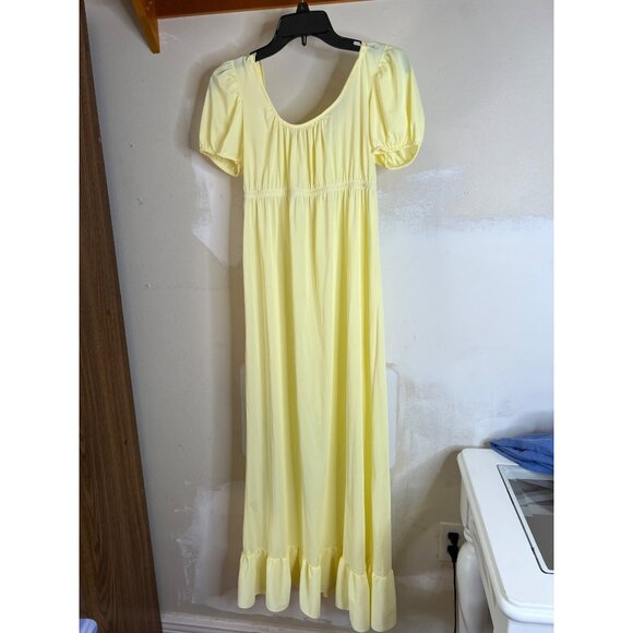Jennifer Dale Other - Jennifer Dale Yellow Nightgown Puff Sleeves Ruffle Hem Size 9 Vintage 70’s retro